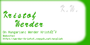 kristof werder business card